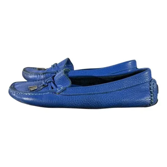 Saks Fifth Avenue Driving Moccasins Men’s Size 7.5 Blue EV-3102 Pebbled Leather - Picture 4 of 8